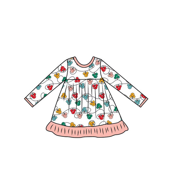 Christmas Mouse Lights Twirl Dress