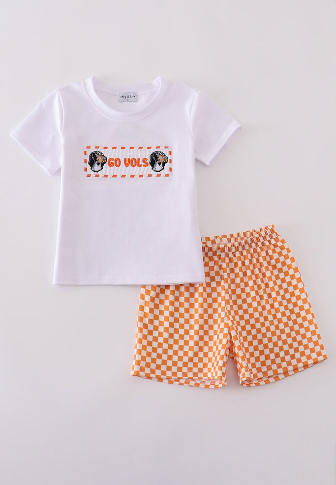 Checkerboard Smocked Boys Shorts Set