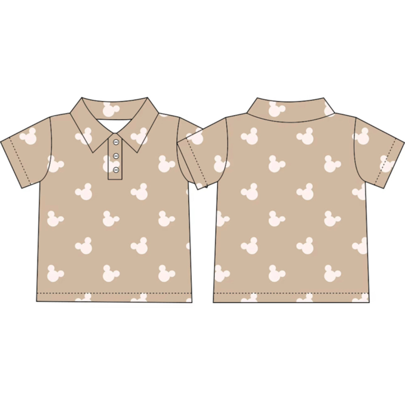 Neutral Mouse Ears Boys Performance Polo PREORDER ETA LATE JUNE