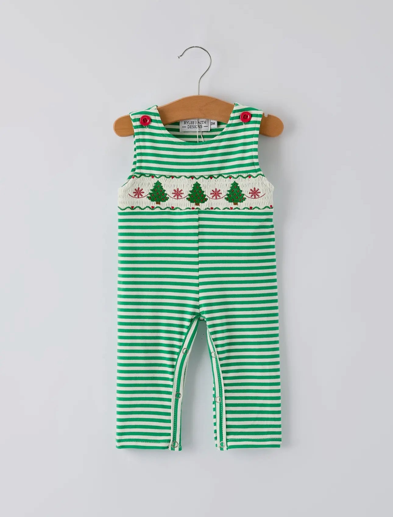 Smocked Boys Christmas Tree Romper