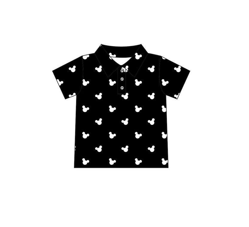 Black Mouse Ears Boys Performance Polo