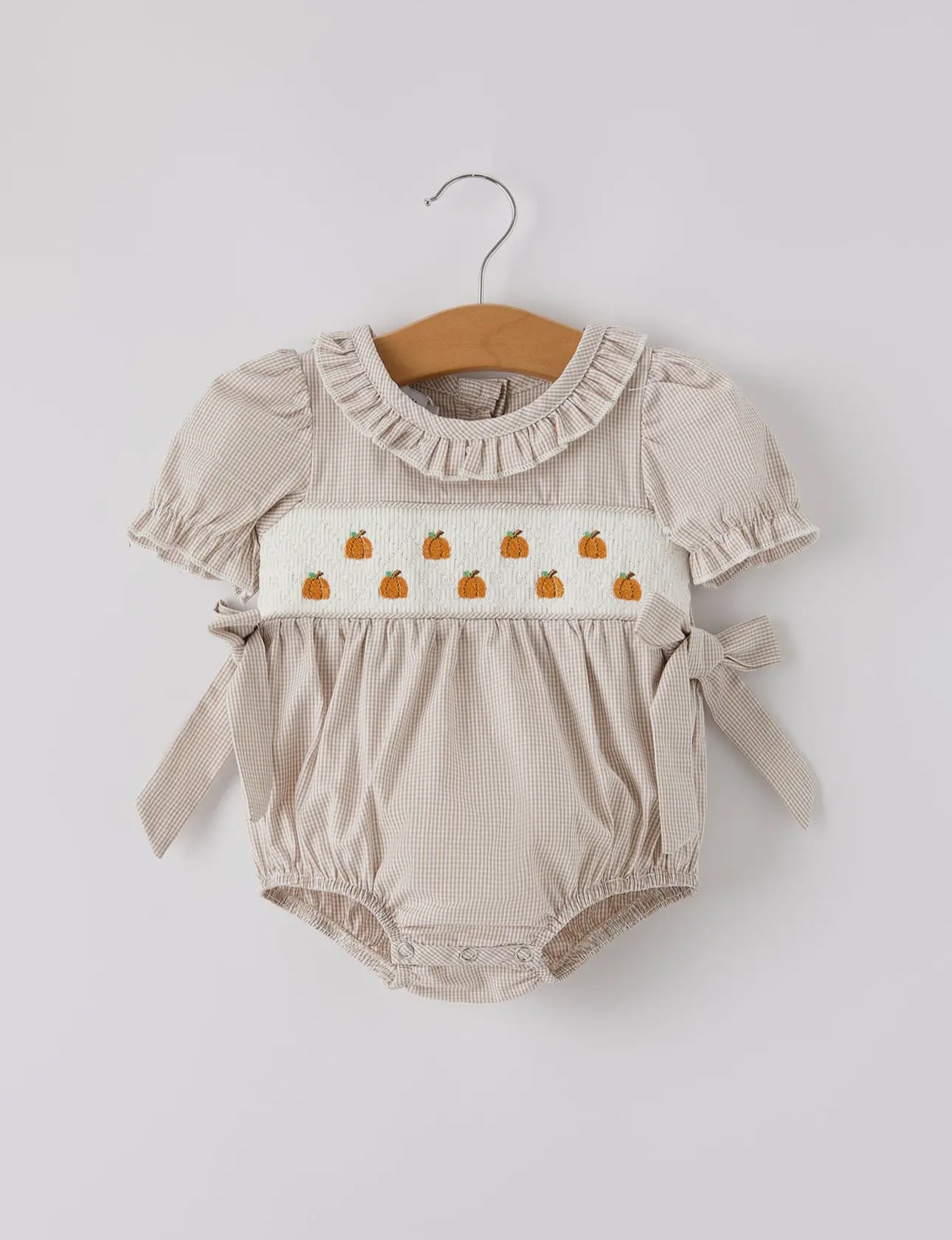Smocked Neutral Pumpkin Bubble