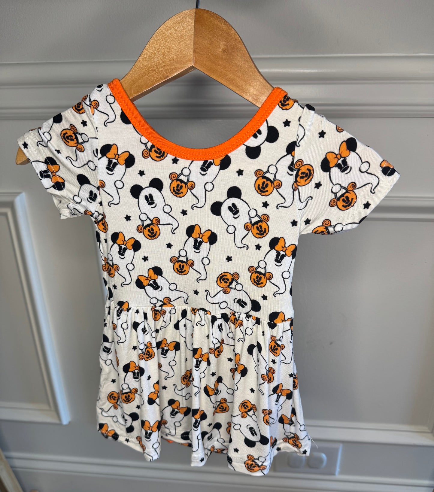 Ghost Mouse Bamboo Twirl Onesie