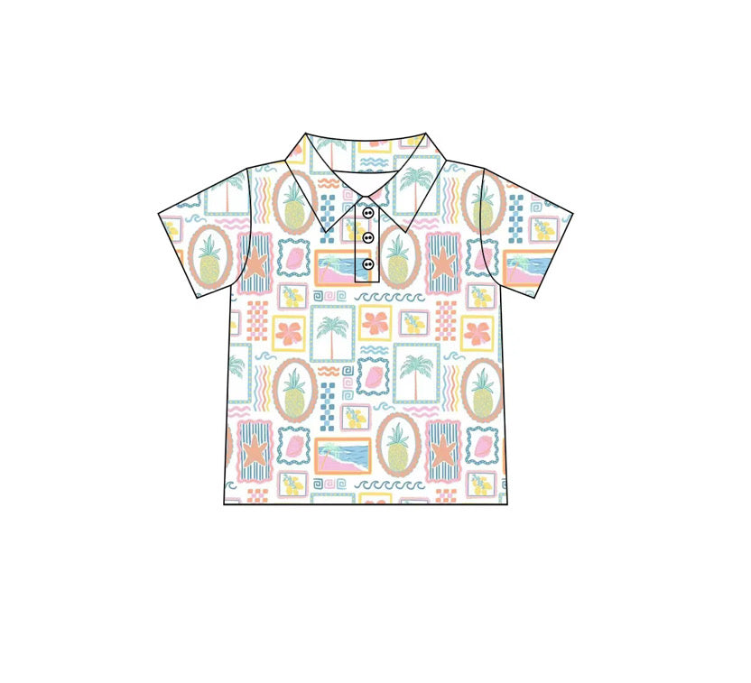 Beach Patchwork Performance Polo