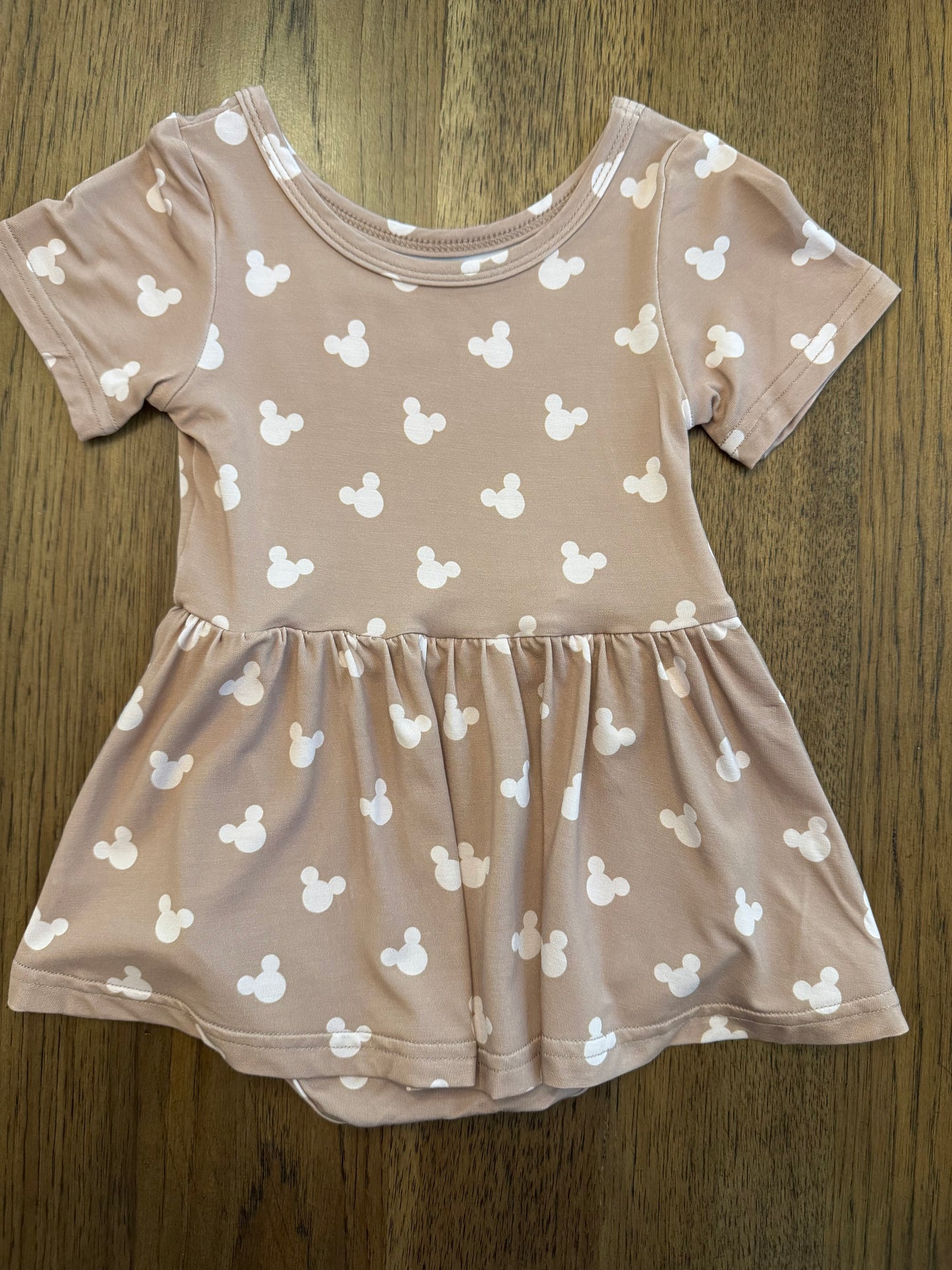 Neutral Mouse Ears Bamboo Twirl Onesie PREORDER ETA LATE JUNE