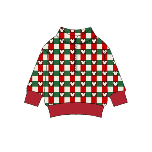 Christmas Gingham ADULT Quarter Zip PREORDER SHIPPING MID OCTOBER