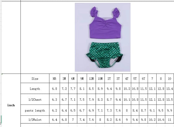 Mermaid Princess Girls Swim