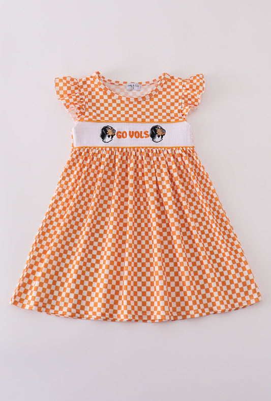 Checkerboard Smocked Dress