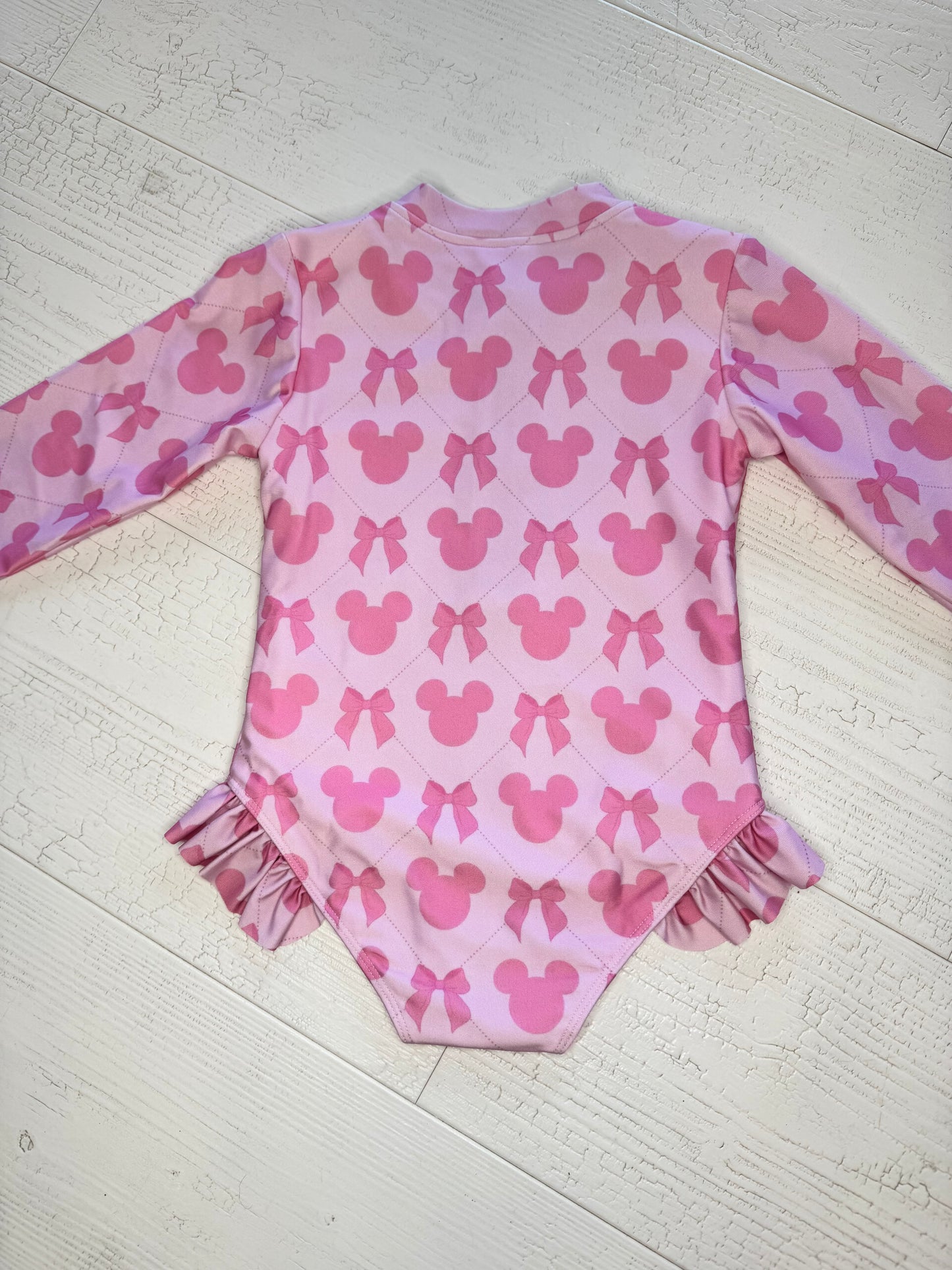 Pretty in Pink Girls Long Sleeve Swim