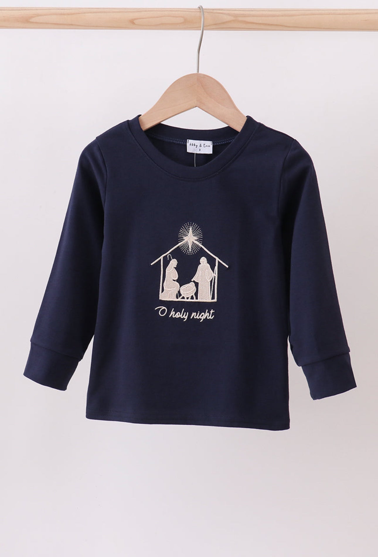 O Holy Night Boys Embroidered Shirt