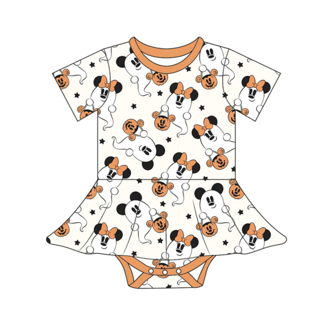 Ghost Mouse Bamboo Twirl Onesie PREORDER ETA LATE JUNE