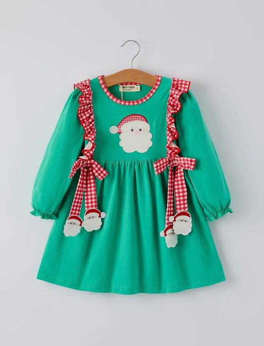 Green & Red Appliqué Santa Dress