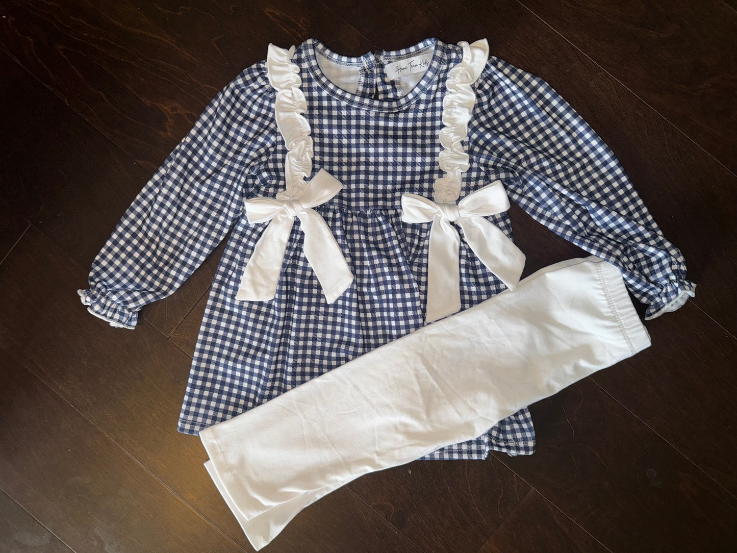 Navy Gingham Long Sleeve Set