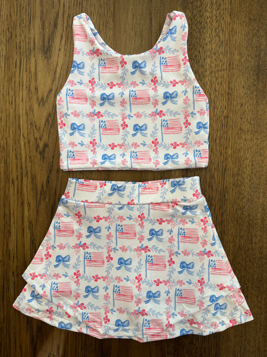 Watercolor Patriotic ADULT Athletic Set