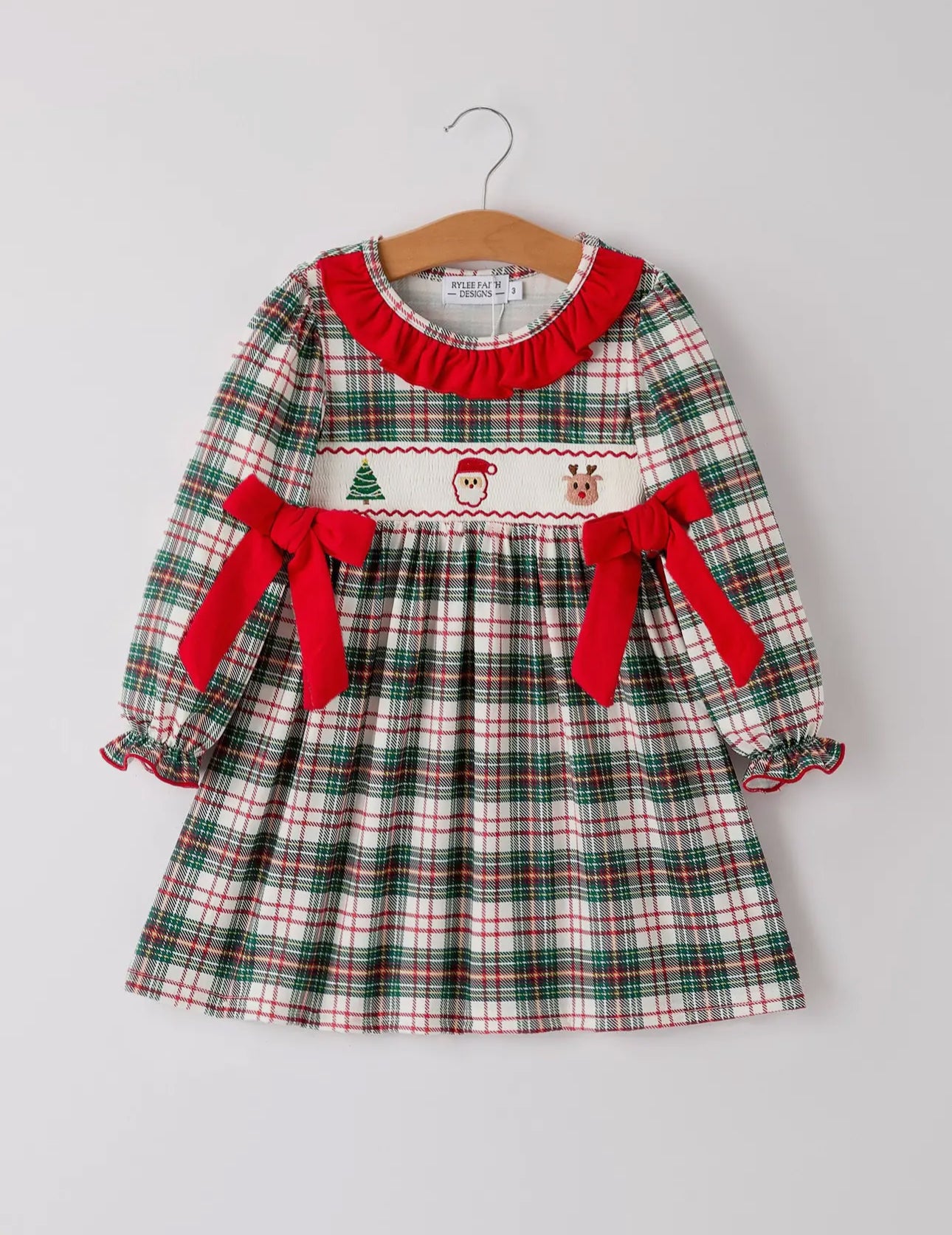 Smocked Christmas Tartan Dress