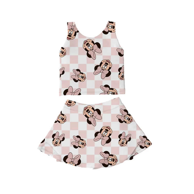 Pink Checkered Mouse Athletic Set