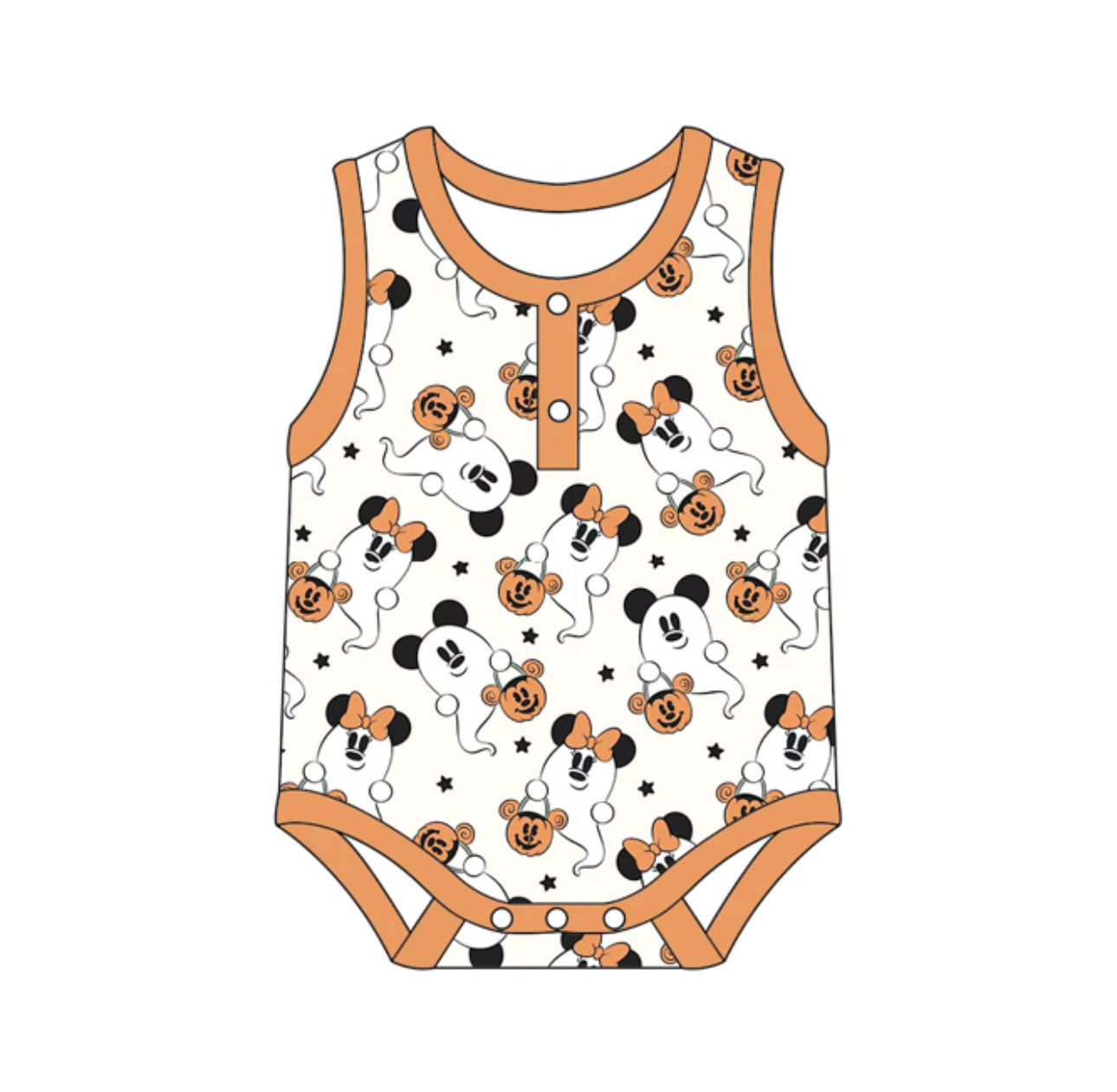 Ghost Mouse Bamboo Boys Onesie
