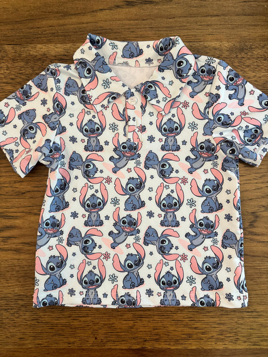 Blue Alien Boys Performance Polo