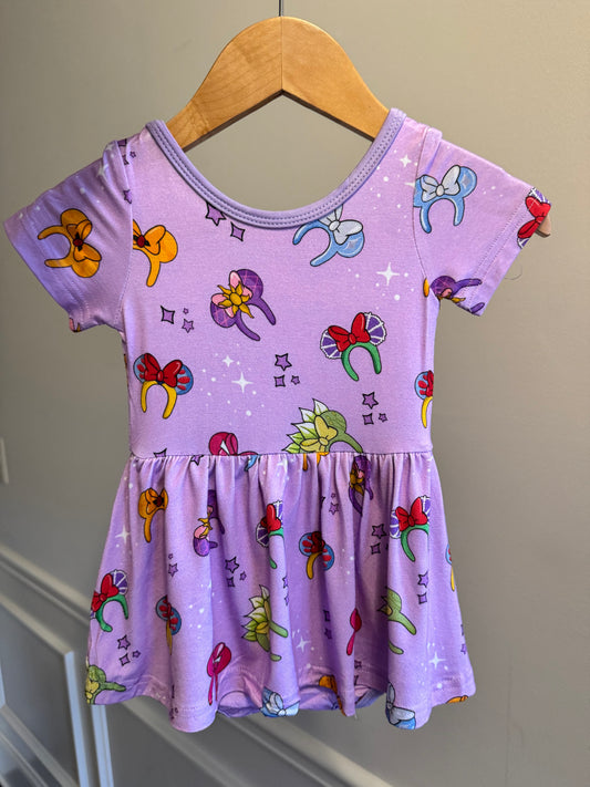 Purple Princess Ears Bamboo Twirl Onesie