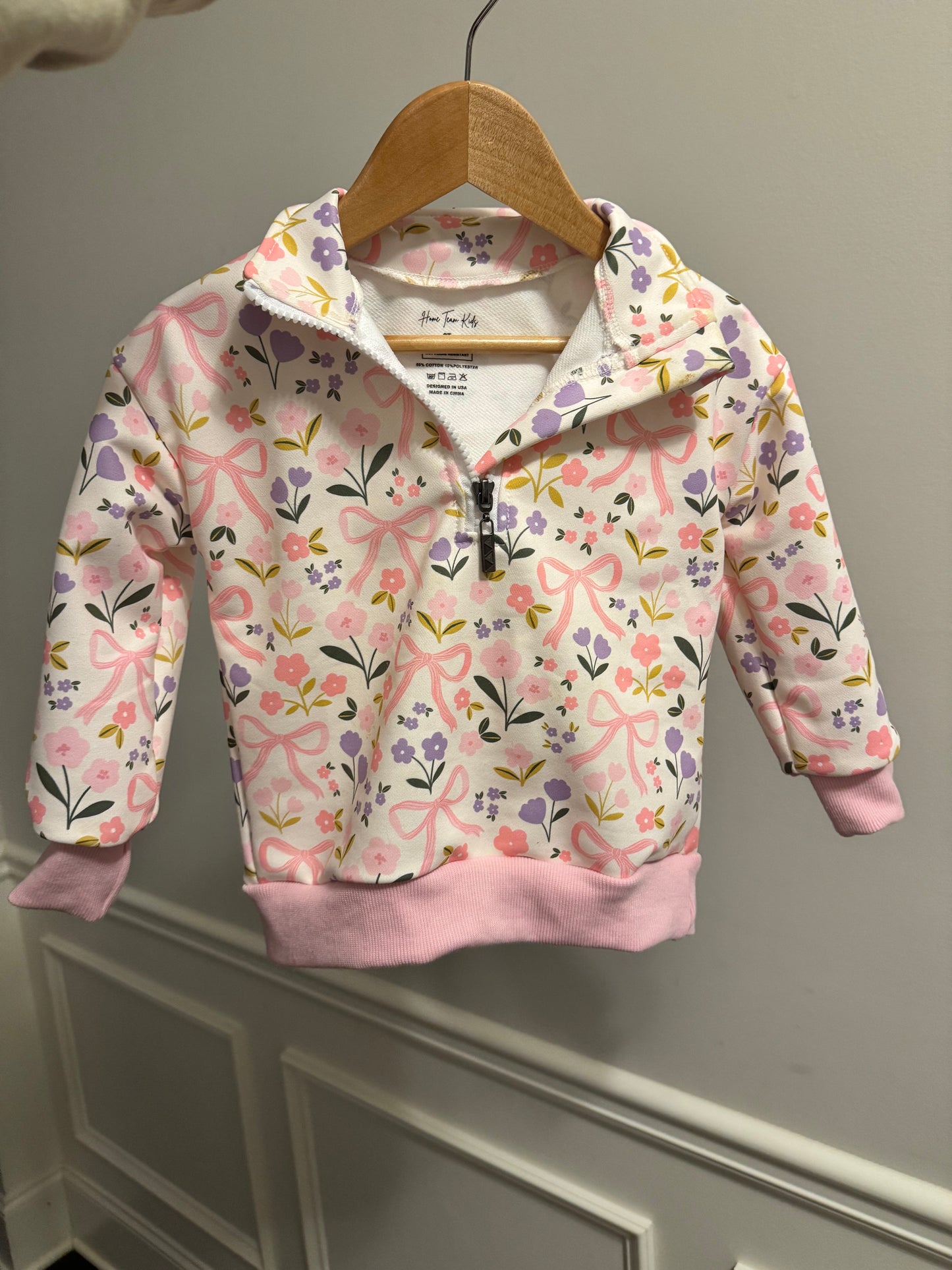 Floral Bows Quarter Zip PREORDER SHIPPING LATE OCTOBER