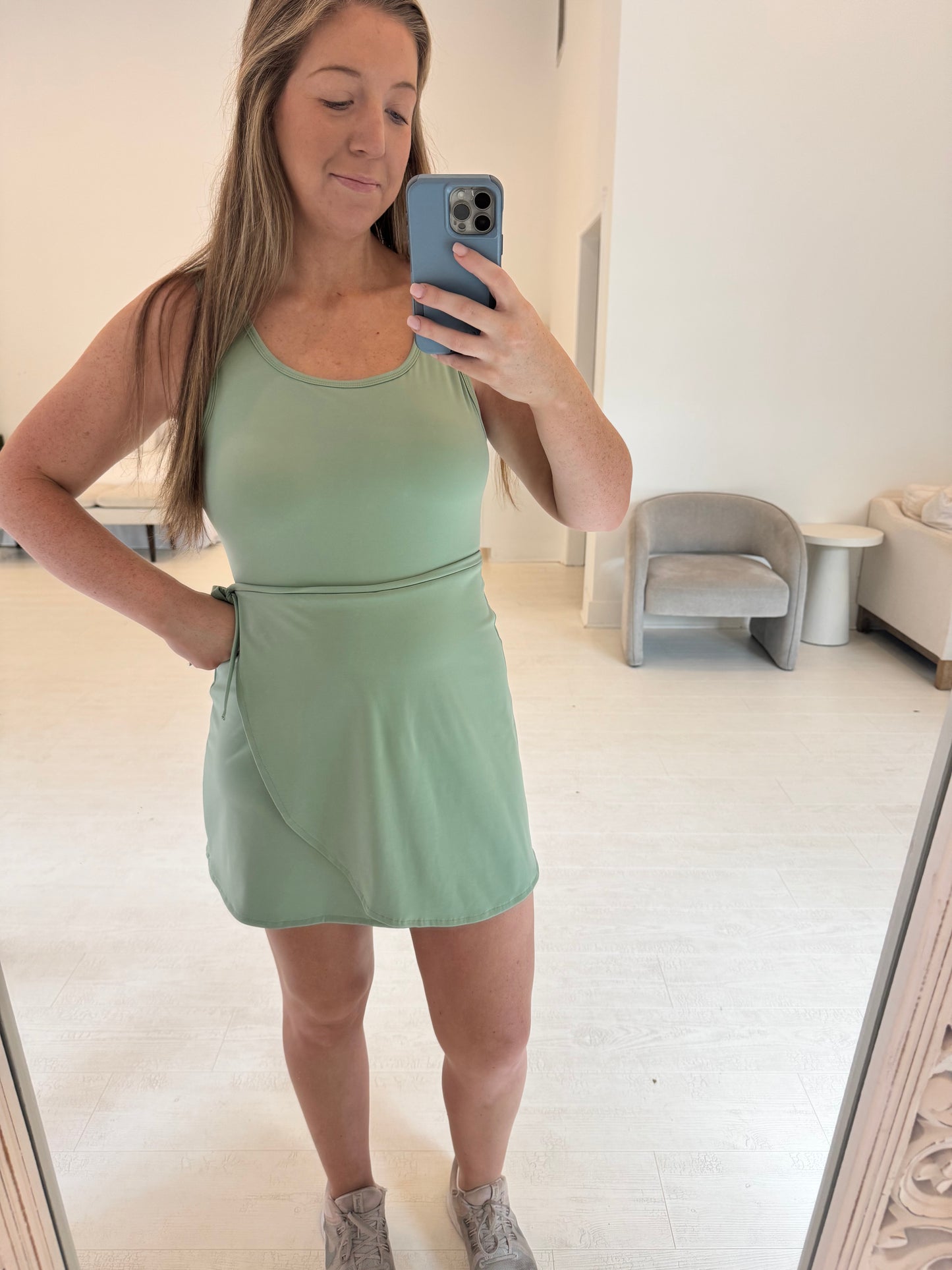 Dusty Sage ADULT Athletic Tie Dress