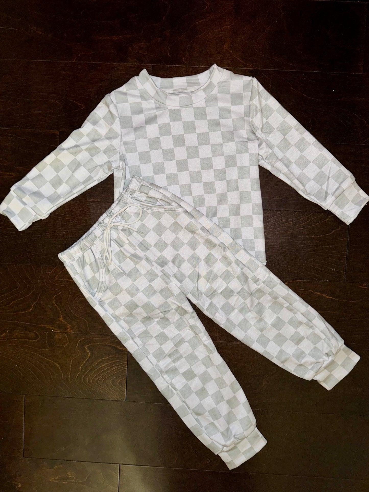 Sage Checkered Sweatsuit