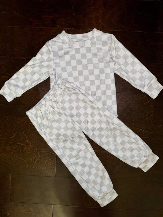 Sage Checkered Sweatsuit