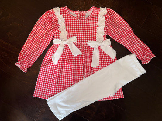 Red Gingham Long Sleeve Set