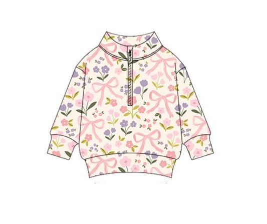 Petal & Bows Cotton ADULT Quarter Zip Pullover PREORDER SHIPPING MID DECEMBER