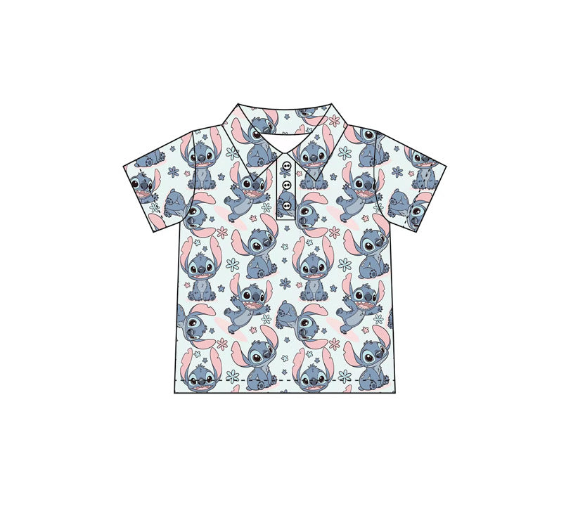 Blue Alien Boys Performance Polo