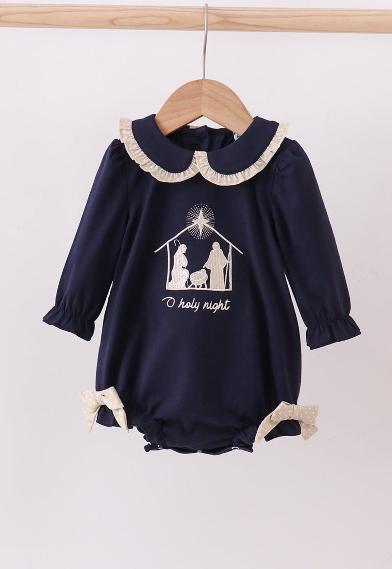 O Holy Night Embroidered Girls Bubble