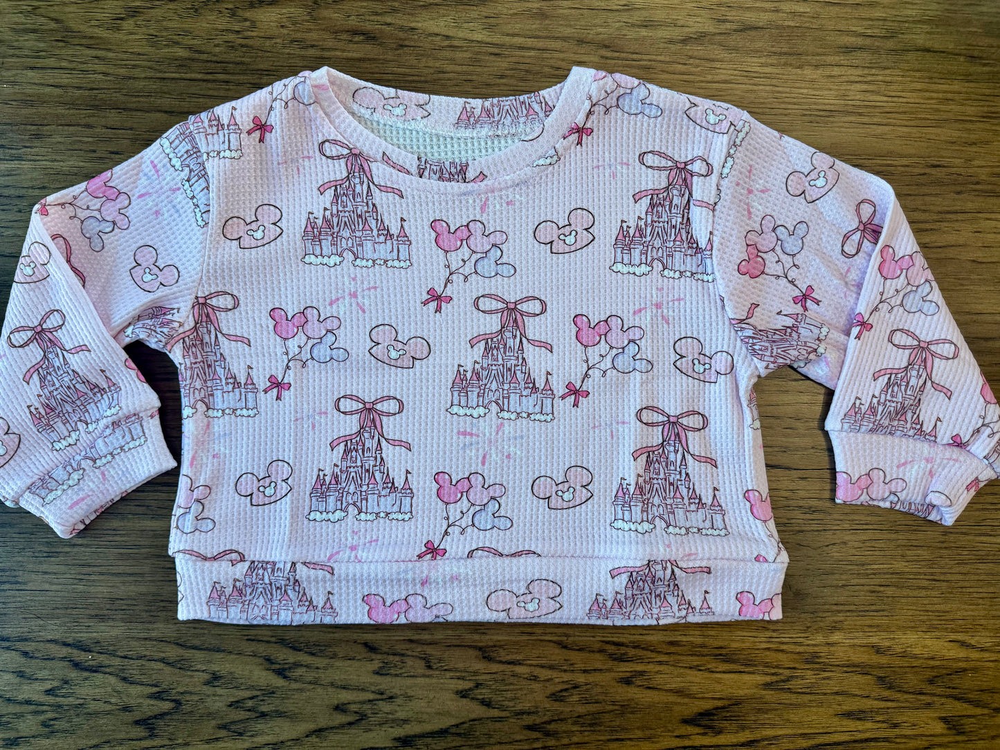 Pink Castle Waffle Knit Long Sleeve