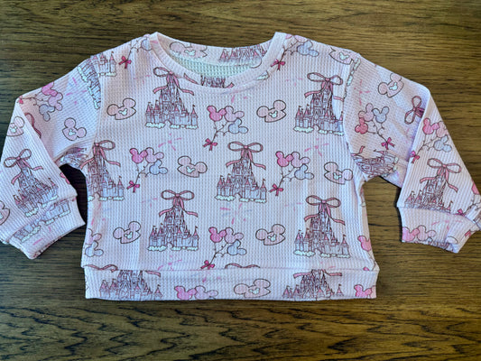 Pink Castle Waffle Knit Long Sleeve