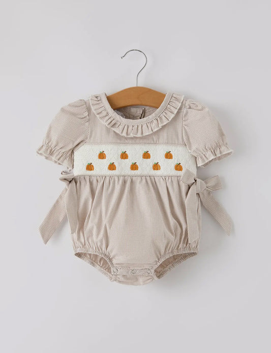 Smocked Neutral Pumpkin Bubble