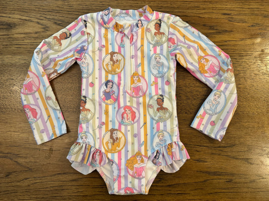 Pastel Princess Girls Long Sleeve Swim