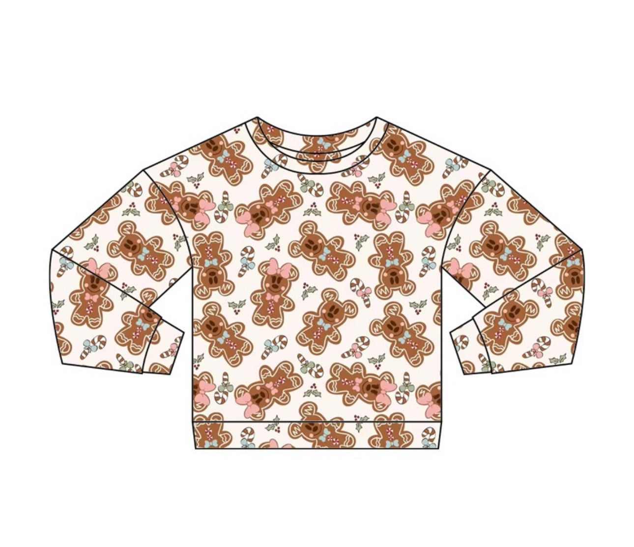 Gingerbread Mouse Waffle Knit Long Sleeve PREORDER ETA LATE OCTOBER