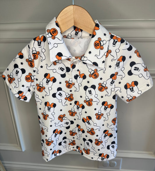 Ghost Mouse Boys Performance Polo