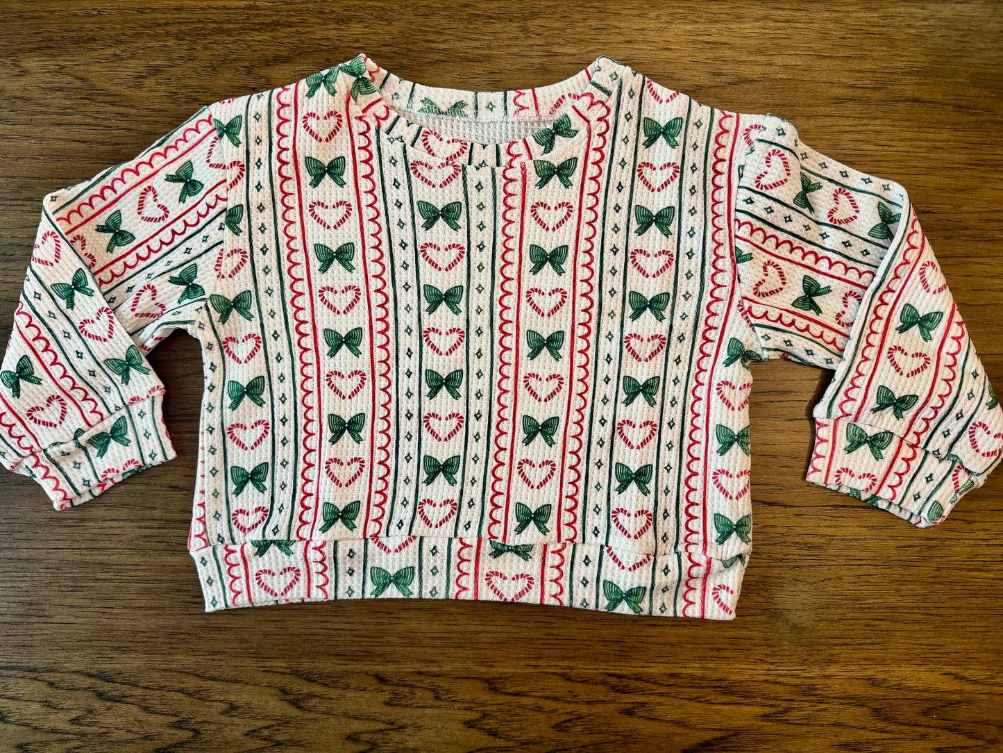 Coquette Christmas Waffle Knit Long Sleeve