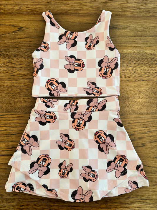 Pink Checkered Mouse ADULT Athletic Set