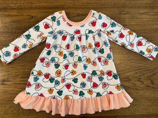 Christmas Mouse Lights Twirl Dress