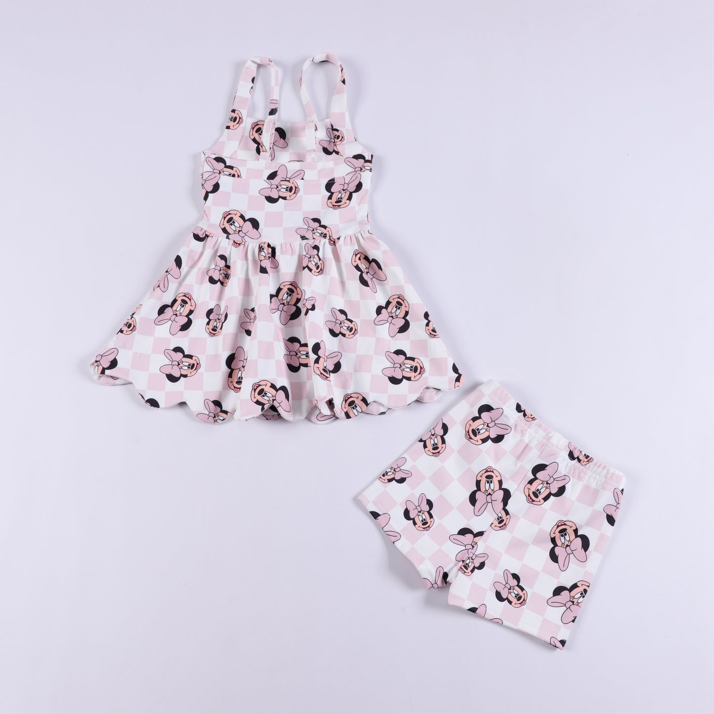 Pink Checkered Mouse Athletic Dress