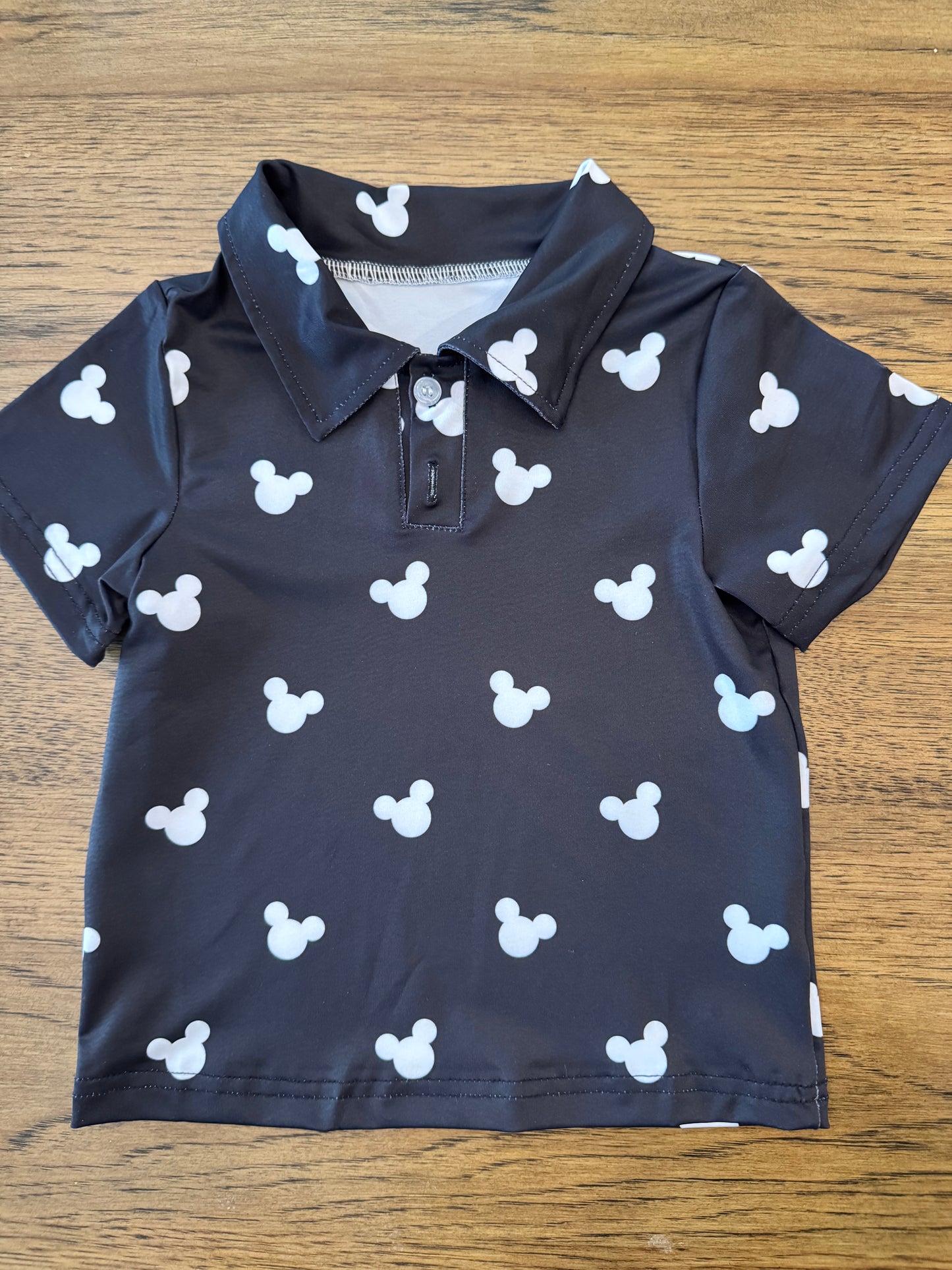 Black Mouse Ears Boys Performance Polo