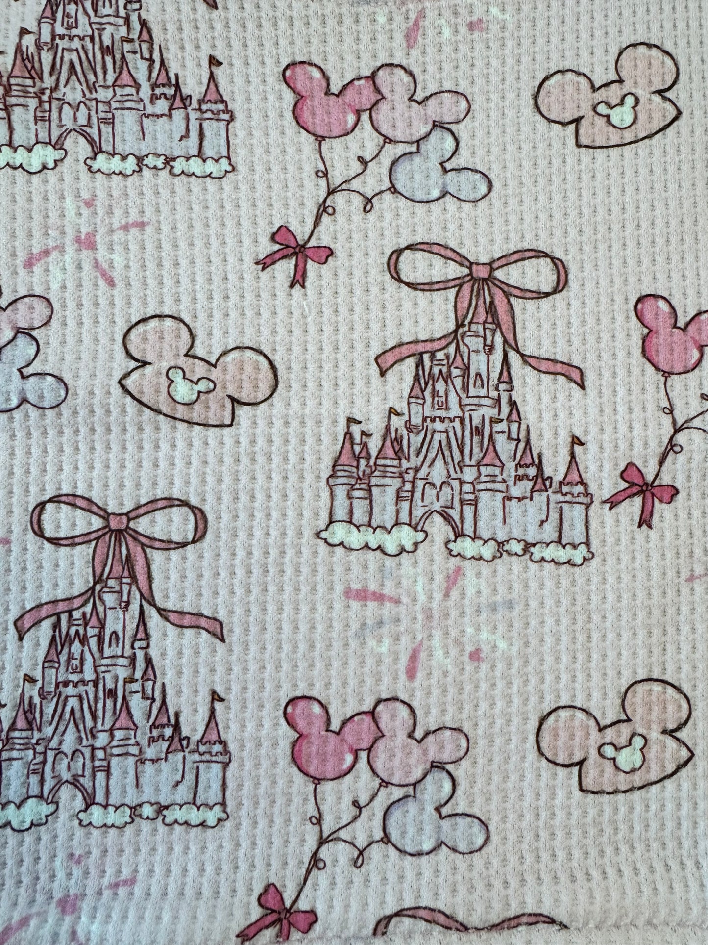 Pink Castle Waffle Knit Long Sleeve