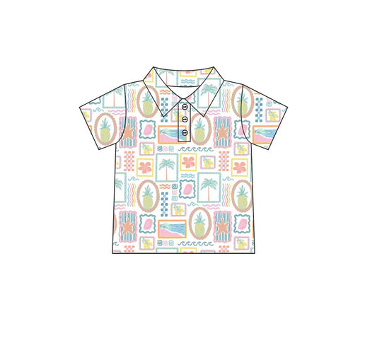 Beach Patchwork ADULT Performance Polo