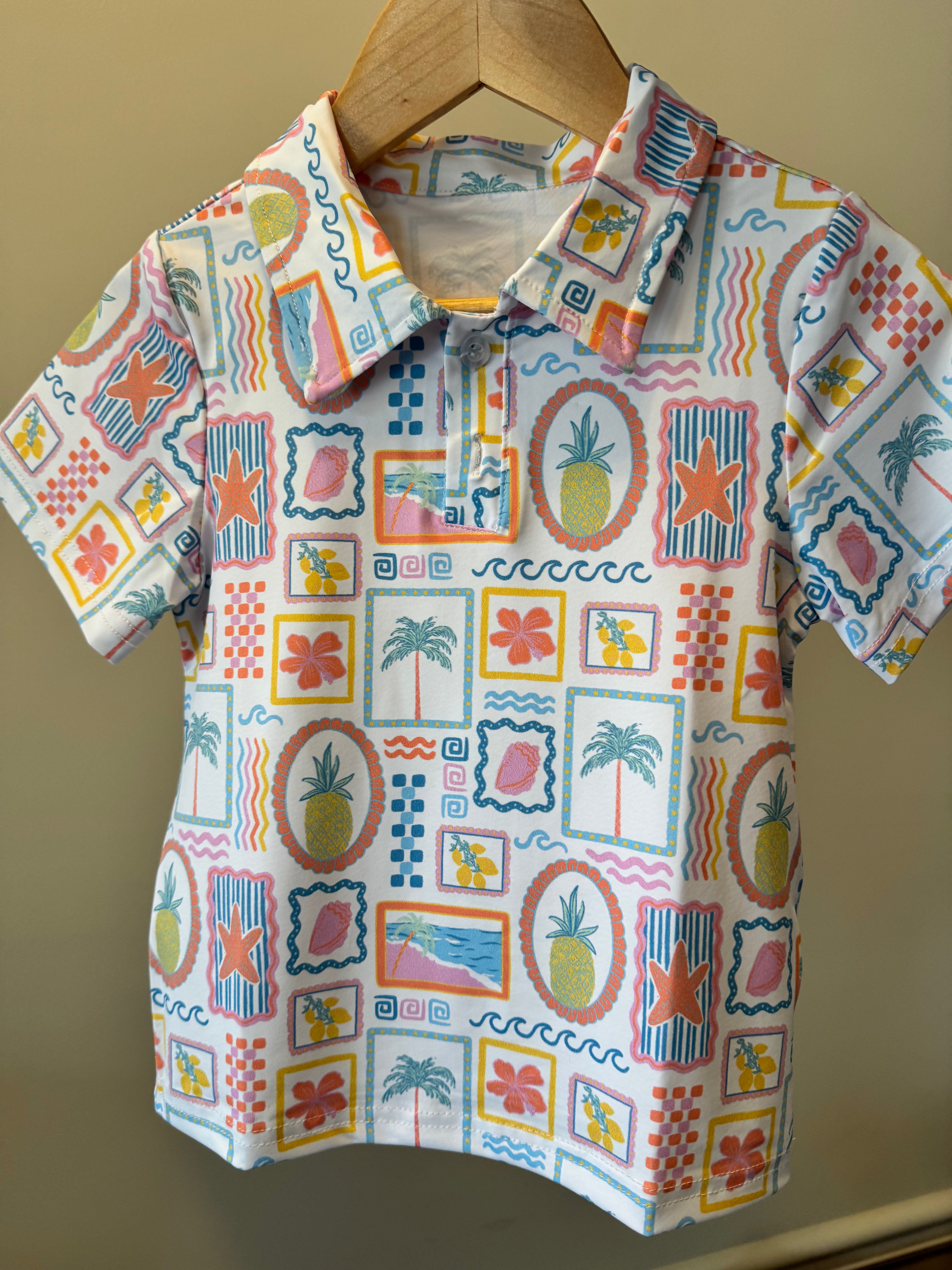Beach Patchwork Performance Polo